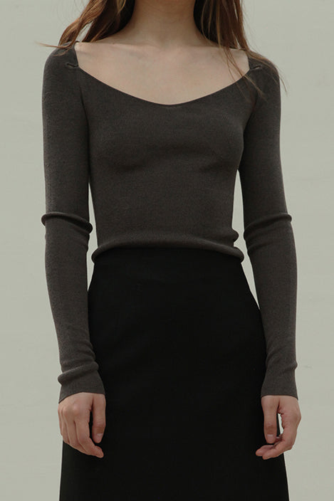 SWAYING/KNIT Ballet Open Collar Silk Shirt SW211SZ07